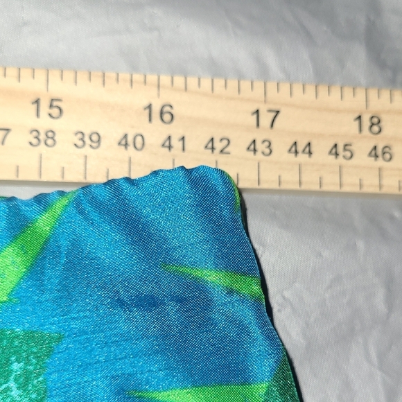 2 Piece Matching Set Capri Tank Top Tropical Palm Print Royal Blue Green Resort - Picture 9 of 16